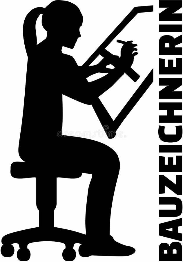 draftsman Kobieta przy rysownicą z stanowiskiem royalty ilustracja draftsman Kobieta przy rysownicą z stanowiskiem royalty ilustracja
