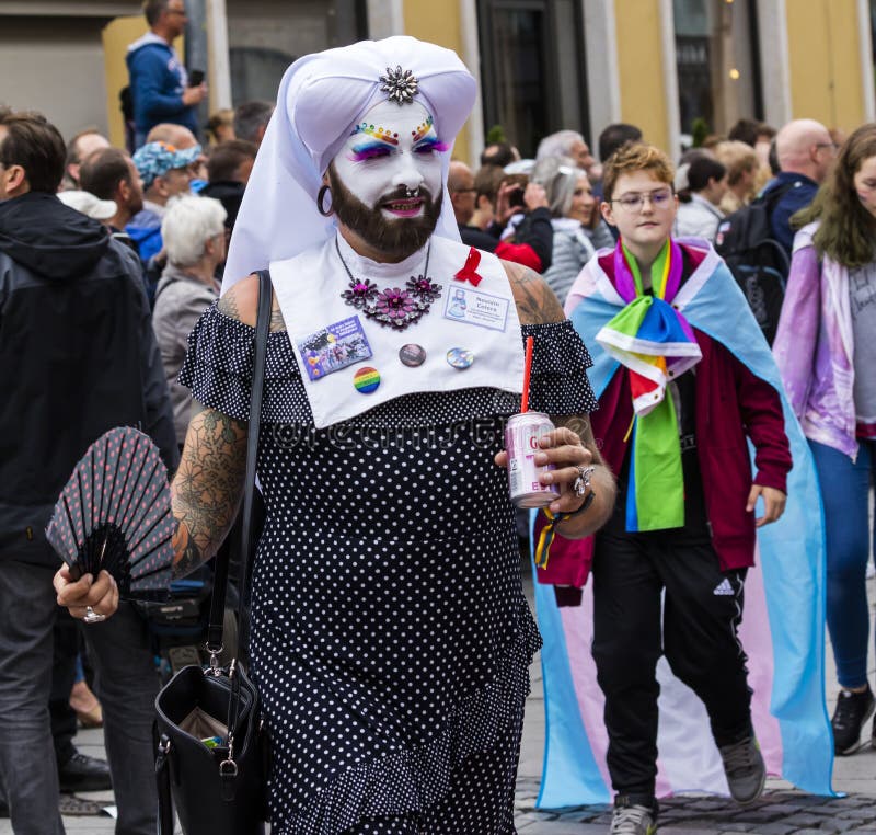 A Drag Queen Dessed As a Nun Attending the Gay Pride Parade Also Known ...