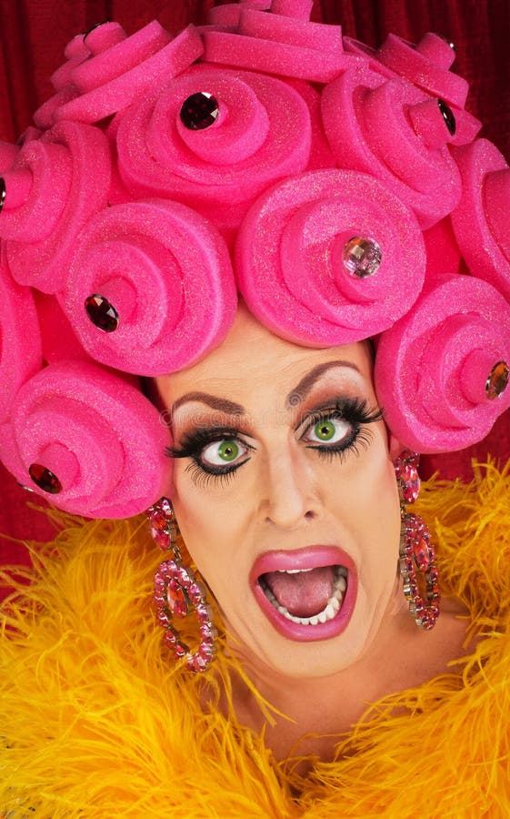 Drag Queen Yelling stock photo. Image of foam, pink, feather - 35874822