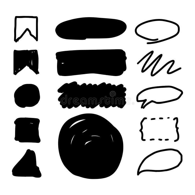 Dragen hand för markörstiluppsättning vektor illustrationer Dragen hand för markörstiluppsättning vektor illustrationer