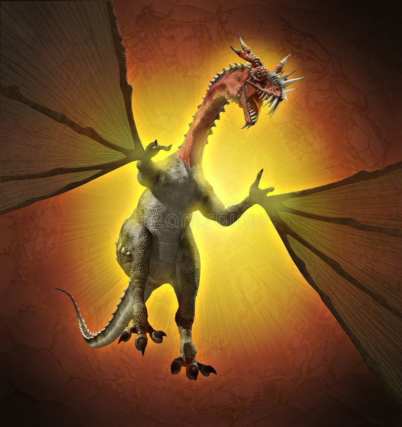 Drago cornuto ardente royalty illustrazione gratis Drago cornuto ardente royalty illustrazione gratis