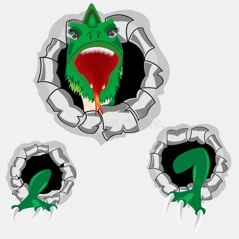 Drago dal foro illustrazione di stock