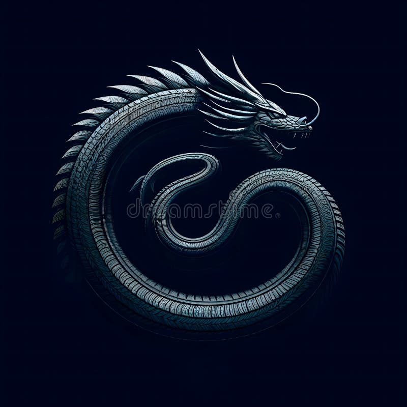 Drago di pneumatici per automobili. pneumatico a motore. autocorsia. tessitura del battistrada. drago iscritto in cerchio. illustrazione vettoriale