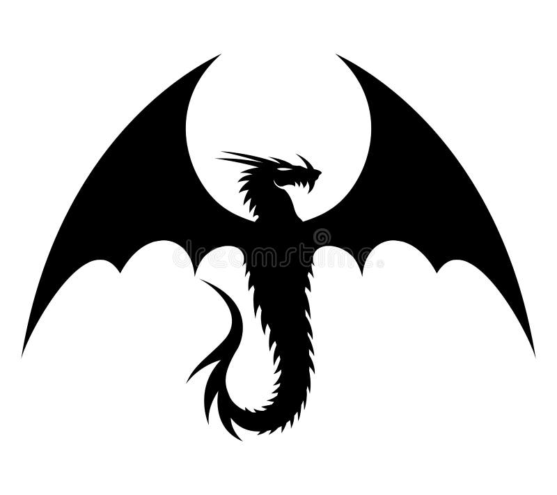 Vector sign of black dragon on white background. Vector sign of black dragon on white background.