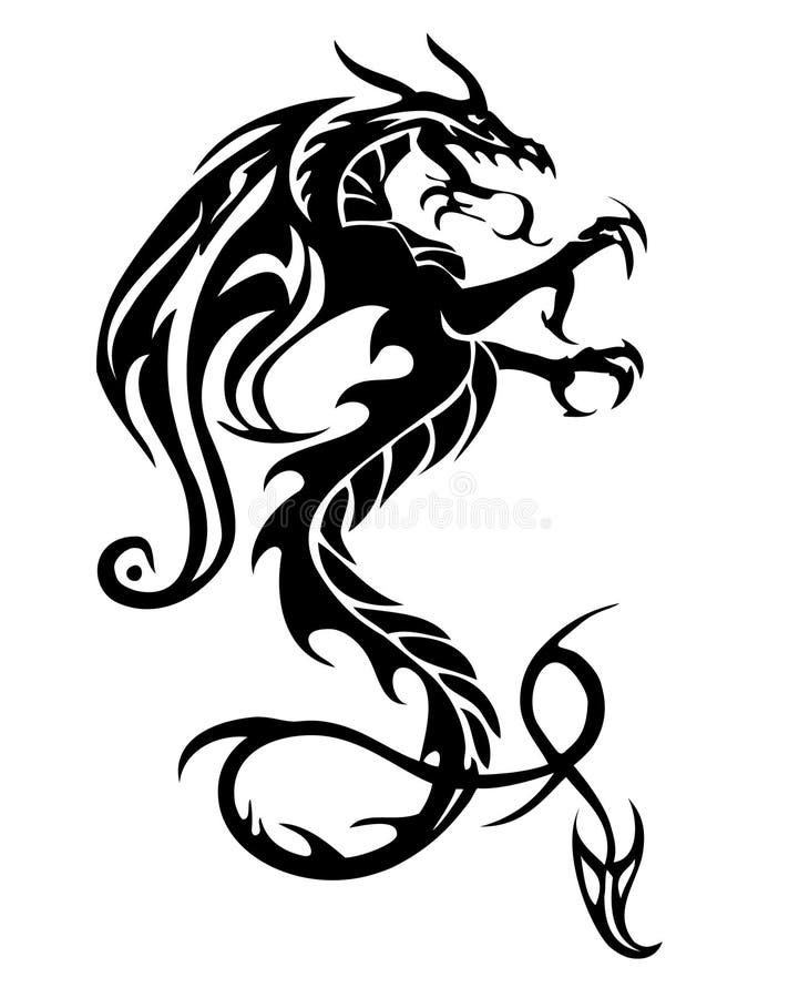 Dragon stock vector. Illustration of tail, isolated, legend - 5501738