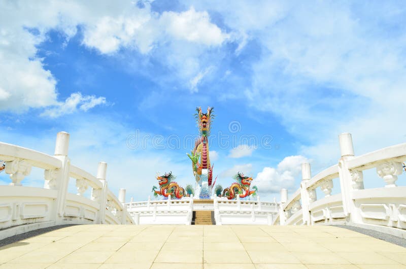 Dragon with blue sky royalty free stock photos