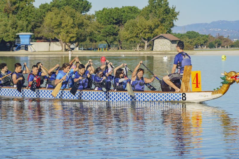 Dragon Boat Festival at Santa Fe Dam Recreation Area Editorial Stock