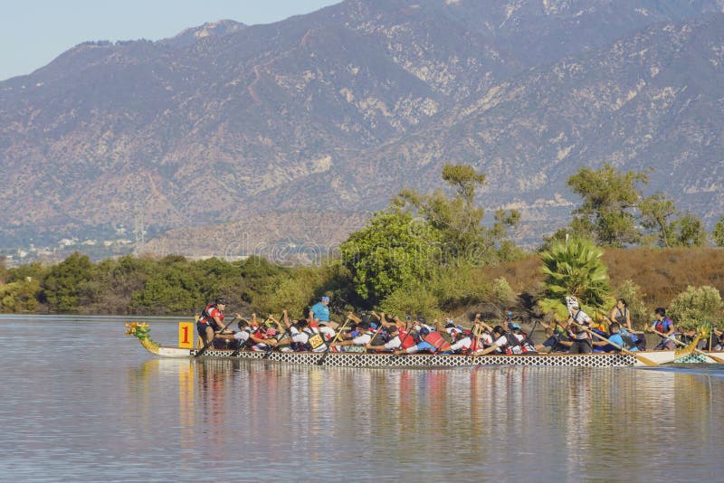 Dragon Boat Festival at Santa Fe Dam Recreation Area Editorial Stock