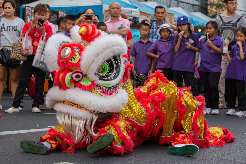 Dragon Dance during the Celebration Chinese New Year in Bangkok