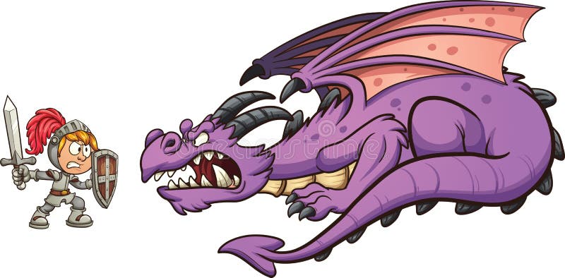 Dragon de combat de chevalier illustration libre de droits Dragon de combat de chevalier illustration libre de droits