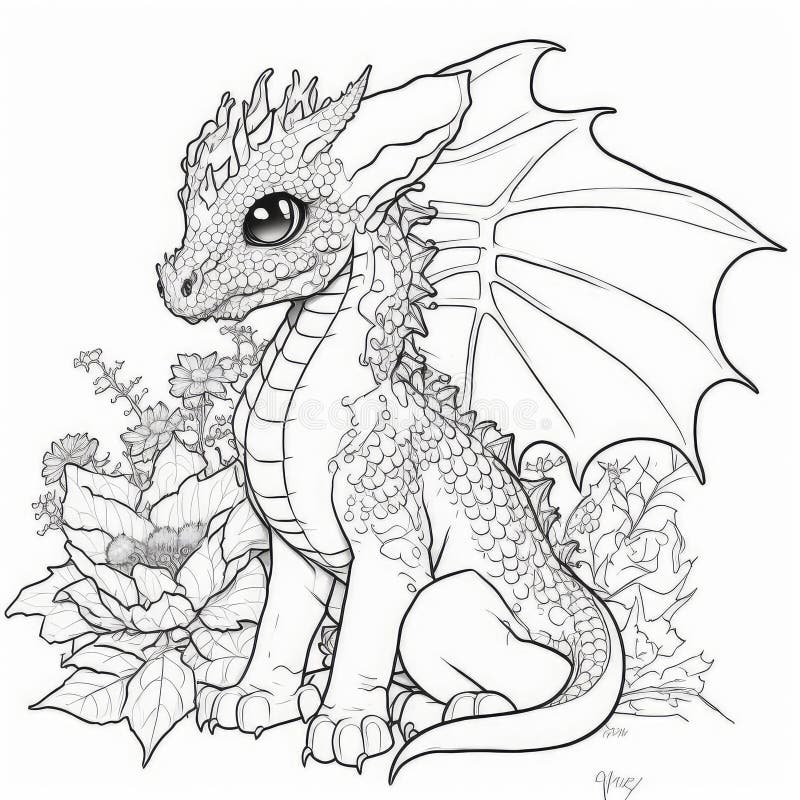 Dragon Coloring Pages Stock Illustrations – 528 Dragon Coloring Pages