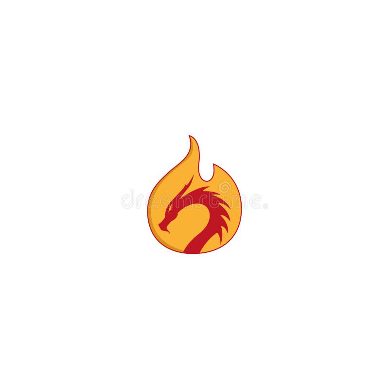 Dragon and Fire Vector Illustration for Icons, Symbols or Logos Stock ...