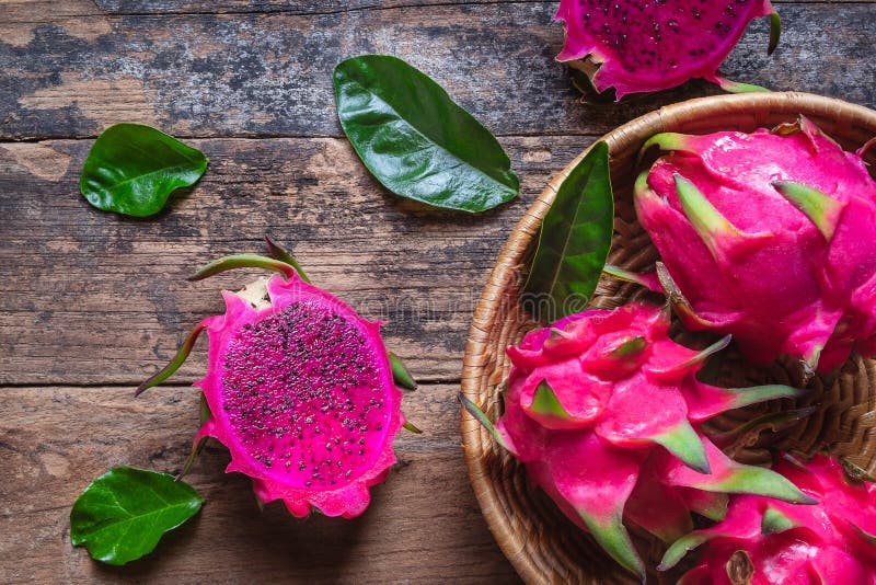 Dragon fruit In the basket stock image. Image of floor 130138855