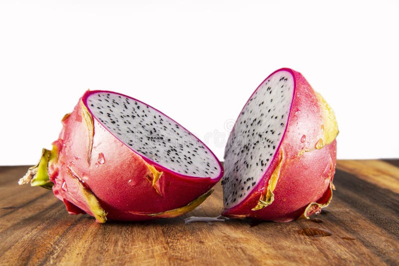 Dragon fruit cut in half stock image. Image of kiwi 190188177