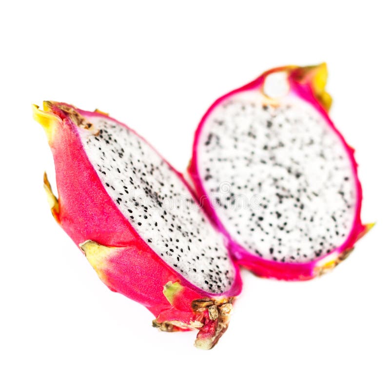 1,257 Dragon Fruit Cut Half Isolated White Background Macro Stock