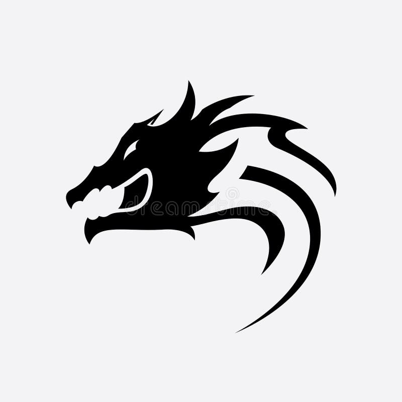 Dragon Head Illustration with Gradient Color, Dragon Logo Vector Icon Stock Vector ...