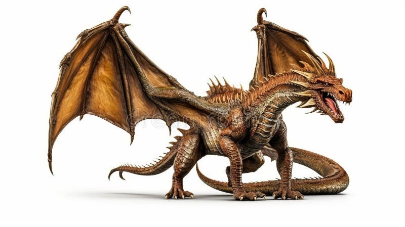Dragon isolated on white background. Generative AI royalty free illustration