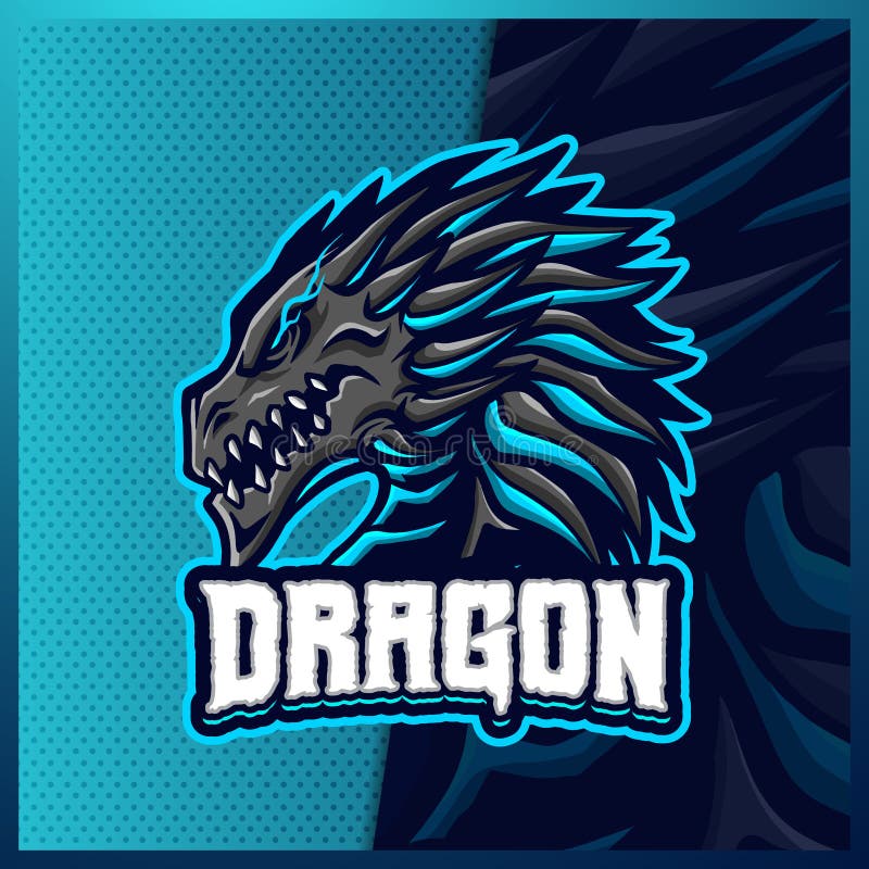 Dragon Mascot Esport Logo Design Illustrations Vector Template ...