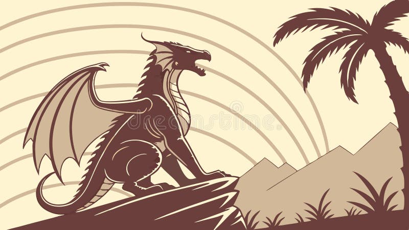 Dragon Rocky Perch Mythical Guardian vector design Generative AI. O ilustrație vectorială maiestuoasă a unui dragon cocoțat pe un afloriment stâncos care servește ca un gardian mitic al peisajului. Scena puternică este perfectă pentru aventura fantezie sau pentru designul vectorial imaginativ al povestirii