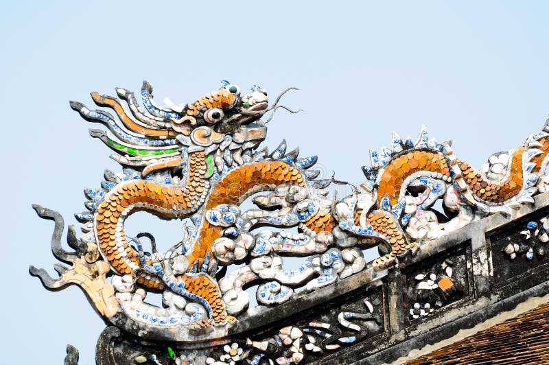 The dragon on the roof top, vietnam. Perspective ant stock images, royalty-free photos and pictures