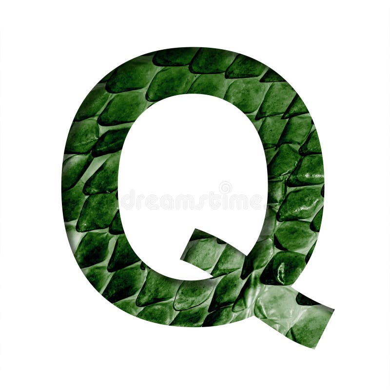 Set of dragon skin font. Alphabet letters ABCDEFGHIJKLMNOPQRSTUVWXYZ and  digits 1234567890 set cut out of paper on the background of the dark green  skin of a mystical dragon with scales. Stock Illustration