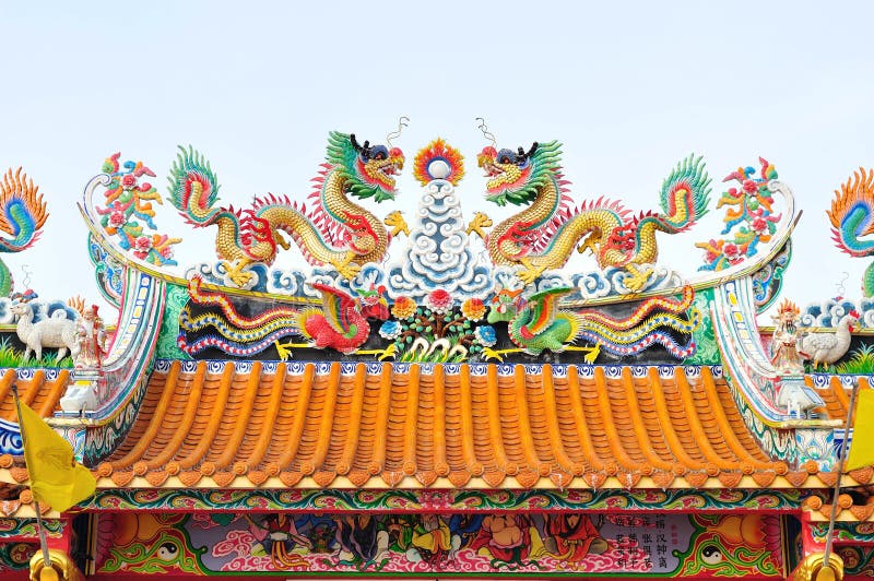 Dragon statue on the roof