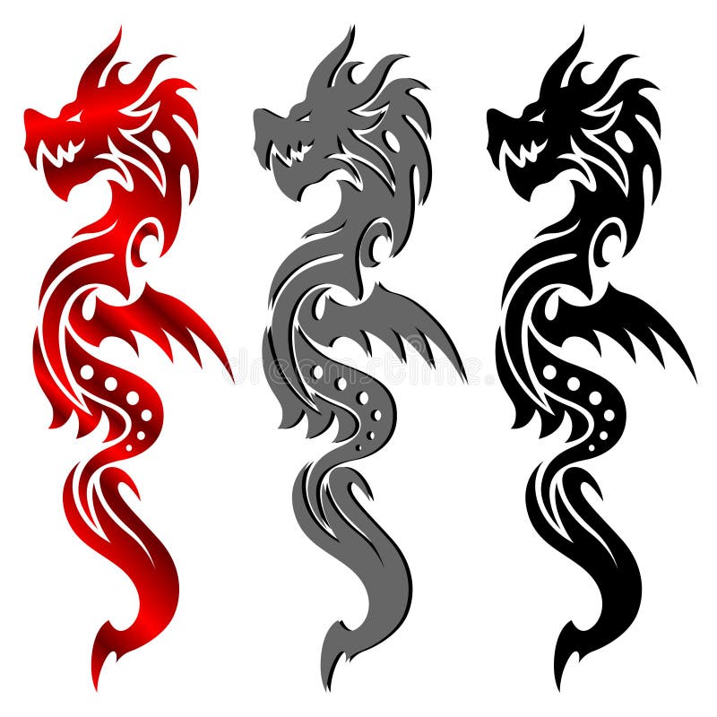 Dragon, tatouage tribal illustration stock Dragon, tatouage tribal illustration stock