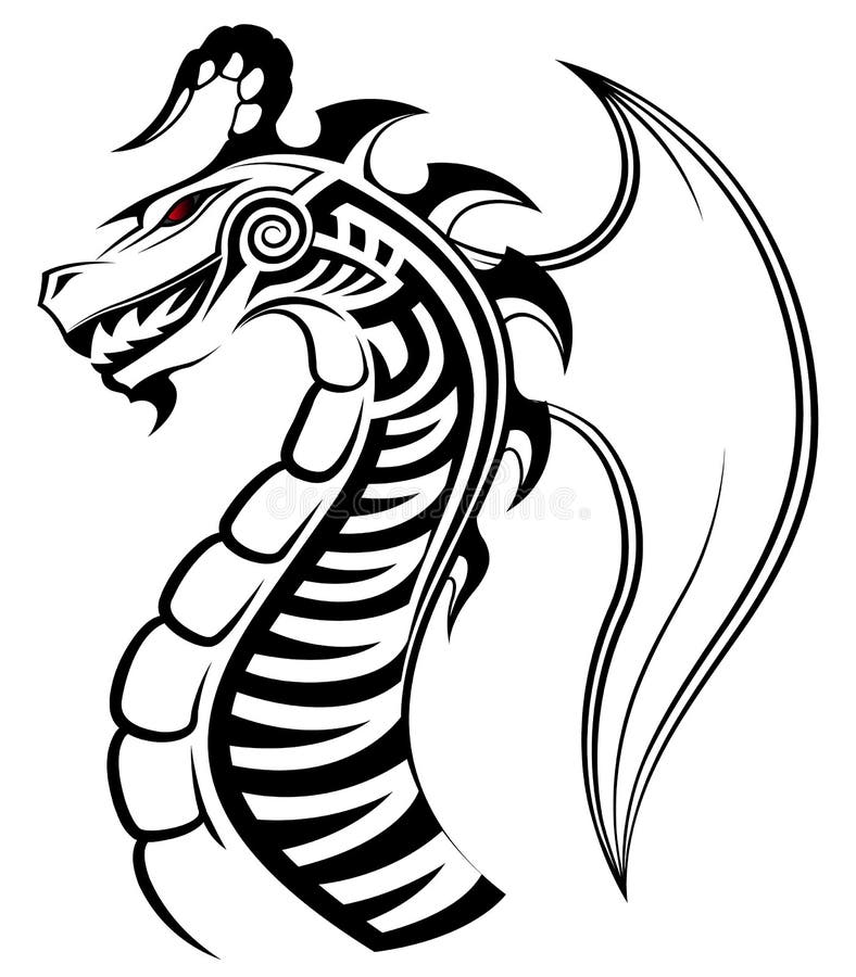 Dragon, Tatouage Tribal Illustration de Vecteur - Image ...