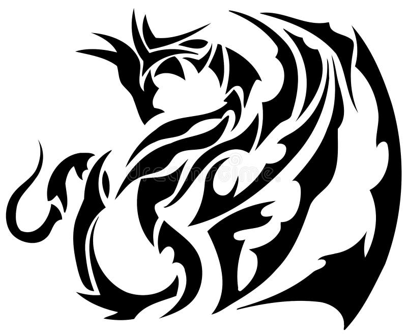 Dragon tattoo stock illustration. Illustration of drawing - 30930960