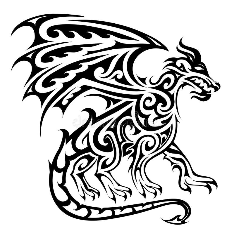 Dragon Tattoo Tribal Stock Illustrations 3 384 Dragon Tattoo Tribal Stock Illustrations Vectors Clipart Dreamstime