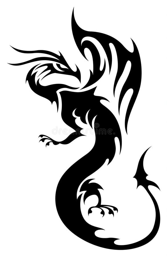 Dragon stock vector. Illustration of legend, white, tribal - 62455732