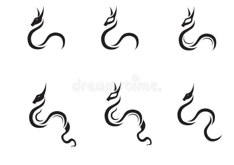 Dragon tattoo variations stock illustration. Illustration of ...