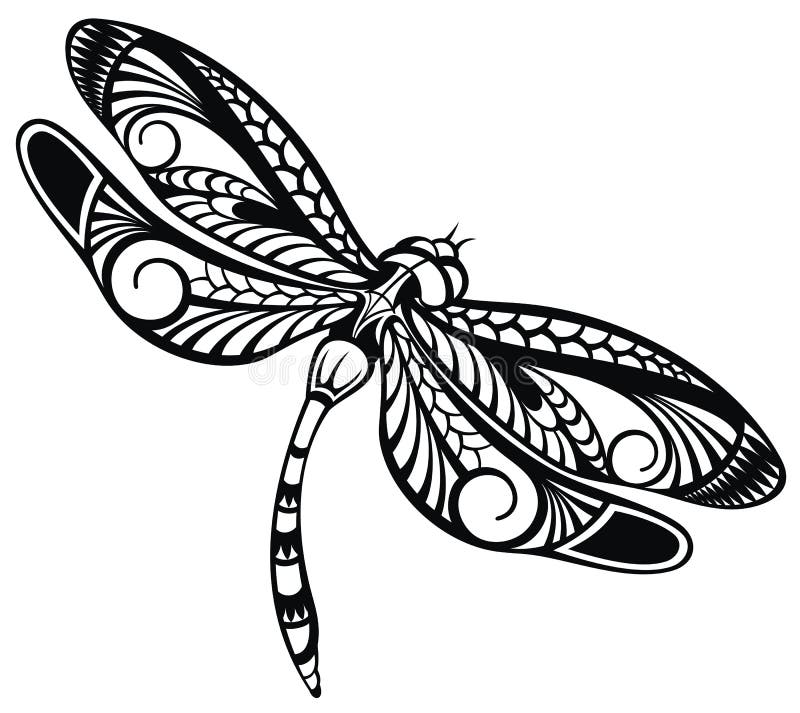 dragonfly clip art black and white