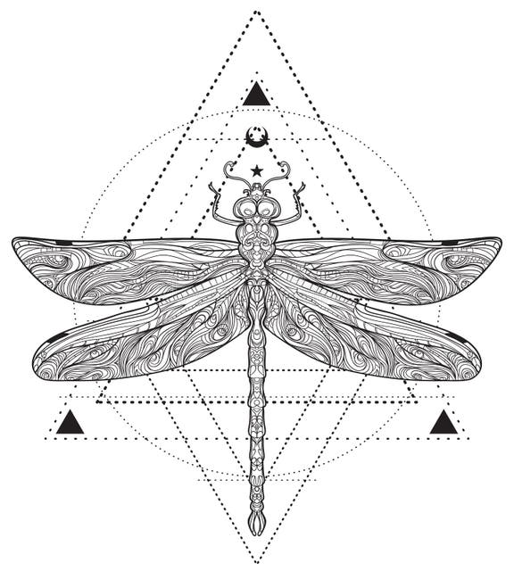 Art Dragonfly Tattoo Stock Illustrations – 2,261 Art Dragonfly Tattoo ...