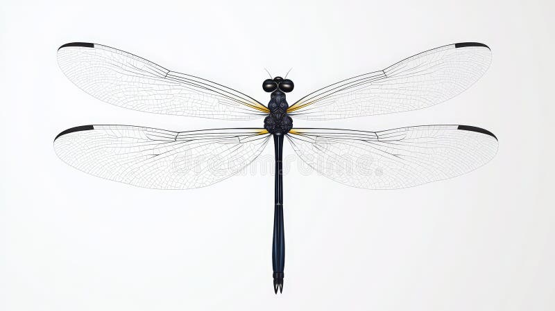 Dragonfly white isolate background vector illustration