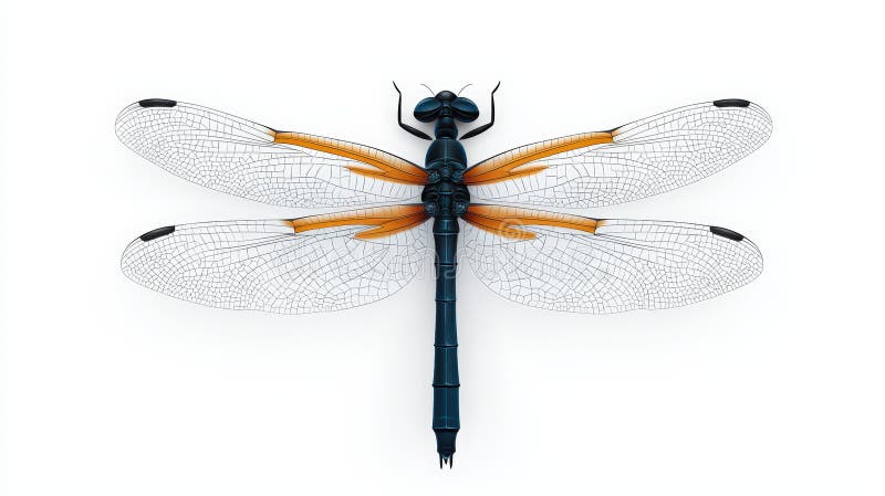 Dragonfly white isolate background vector illustration