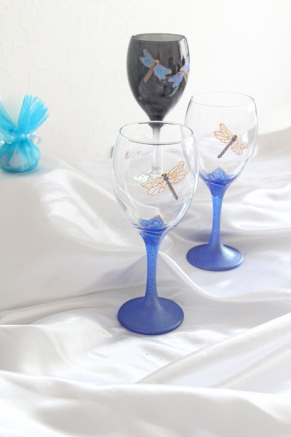 Dragonfly Wine Glasses stock image. Image of glass, industries 35837443