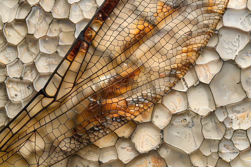 Dragonfly Wing Macro Photography Intricate Veins and Geometric Models of a Dragonfly Wing Showcasing Nature A vector illustration