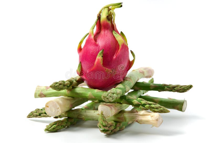 Dragonfruit on Asparagus