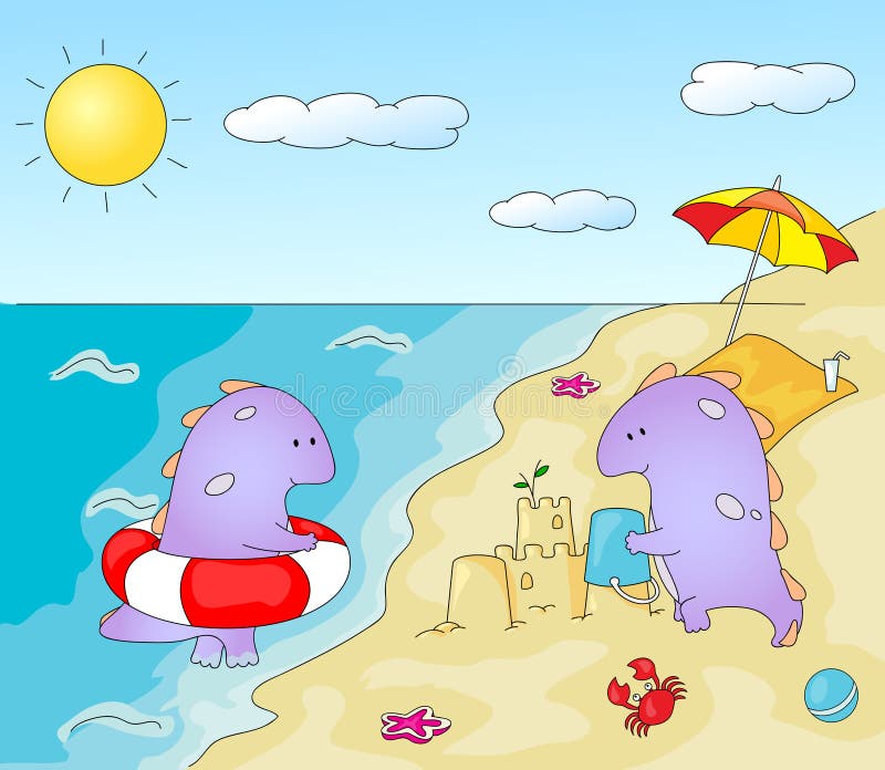 Dragoni imaginari minunați care se despart în apă și se construiesc astfel vector illustration