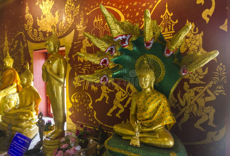 Dragons in Buddhist Temple, Chiang Mai Stock Photo Image of building