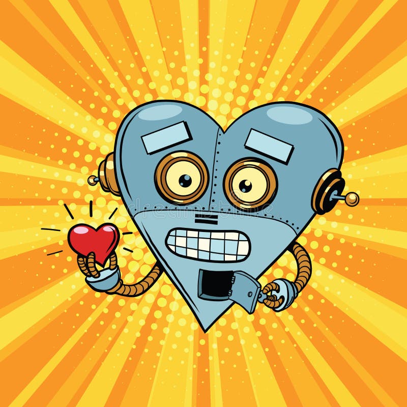 Dragoste romantică retro-robot royalty free illustration