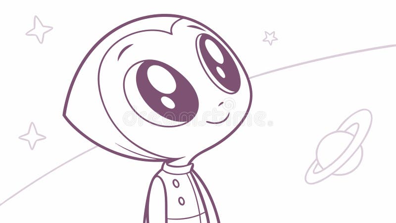 Draguta Alien caracter capricios extraterestru artă vectorială design generativ AI stock illustration