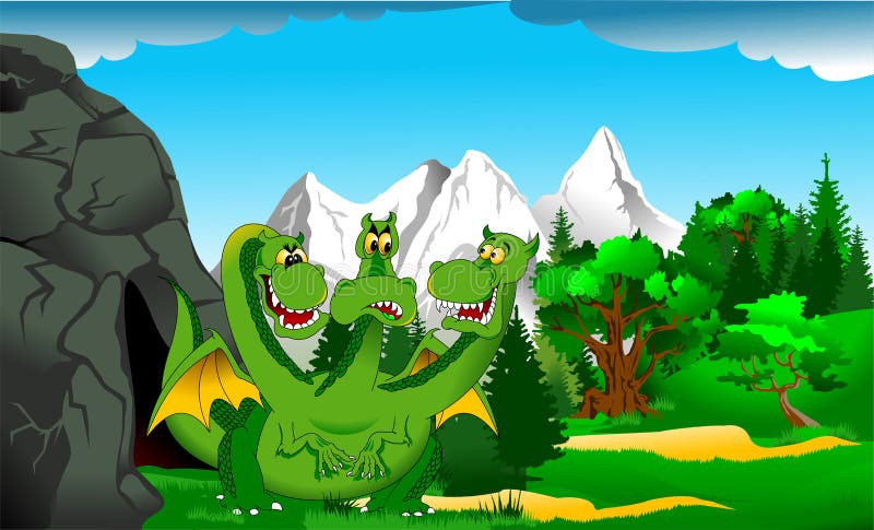 Dragão na caverna ilustração stock Dragão na caverna ilustração stock