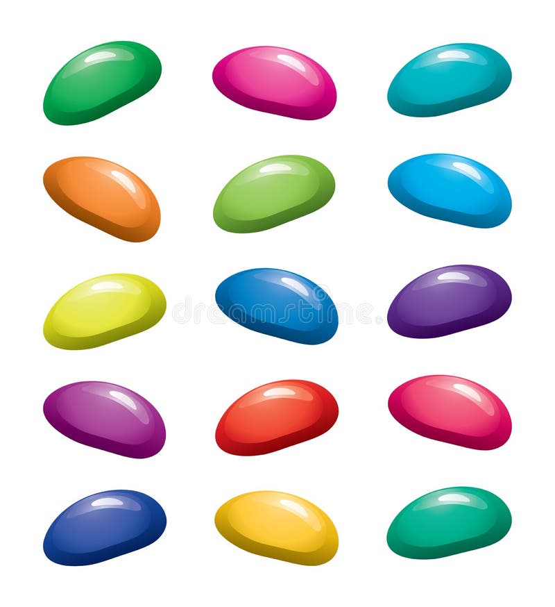 assortment of colorful fruit gelatin jelly beans, vector. assortment of colorful fruit gelatin jelly beans, vector