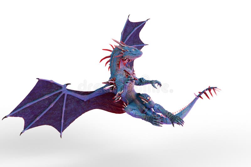 Dragón azul rojo de Cristal en un fondo blanco stock de ilustración Dragón azul rojo de Cristal en un fondo blanco stock de ilustración
