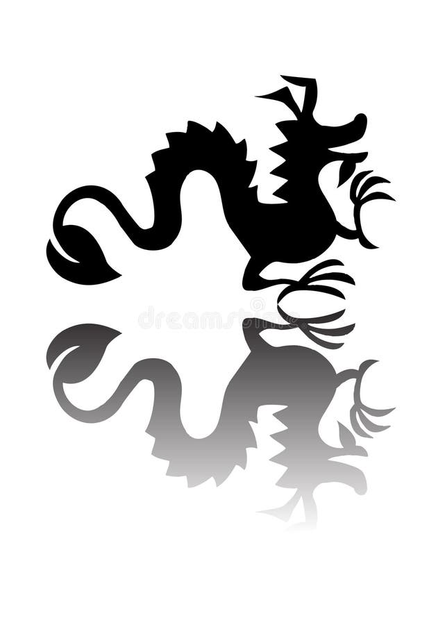 Dragón con la sombra gris ilustración del vector Dragón con la sombra gris ilustración del vector