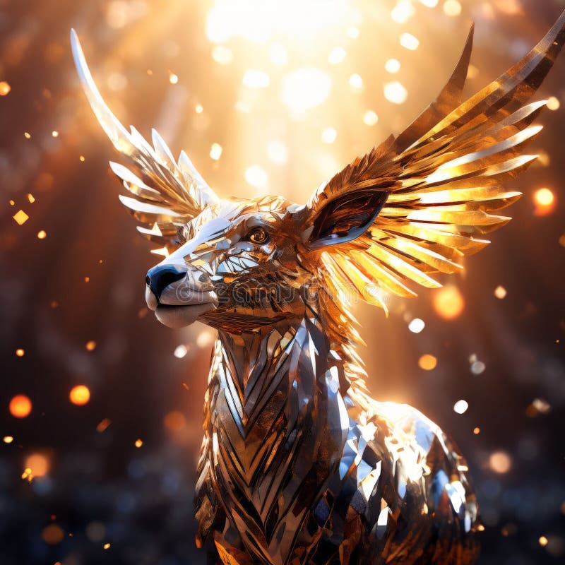 Dragón dorado con fondo brillante. Dragón dorado de fondo brillante AI generada por SD.