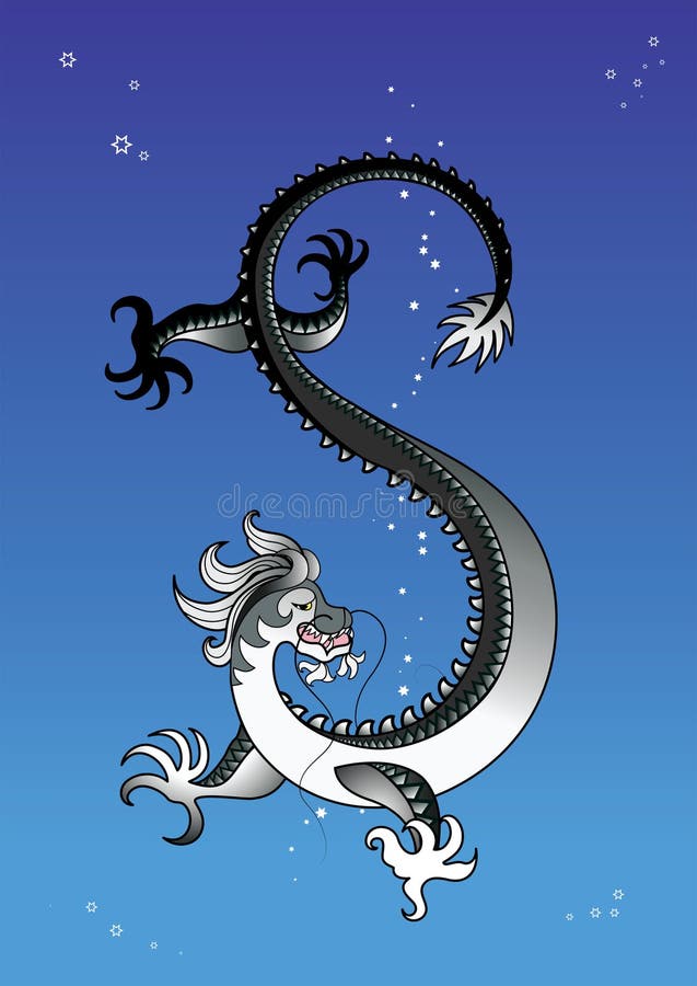 Dragón en el cielo ilustración del vector Dragón en el cielo ilustración del vector