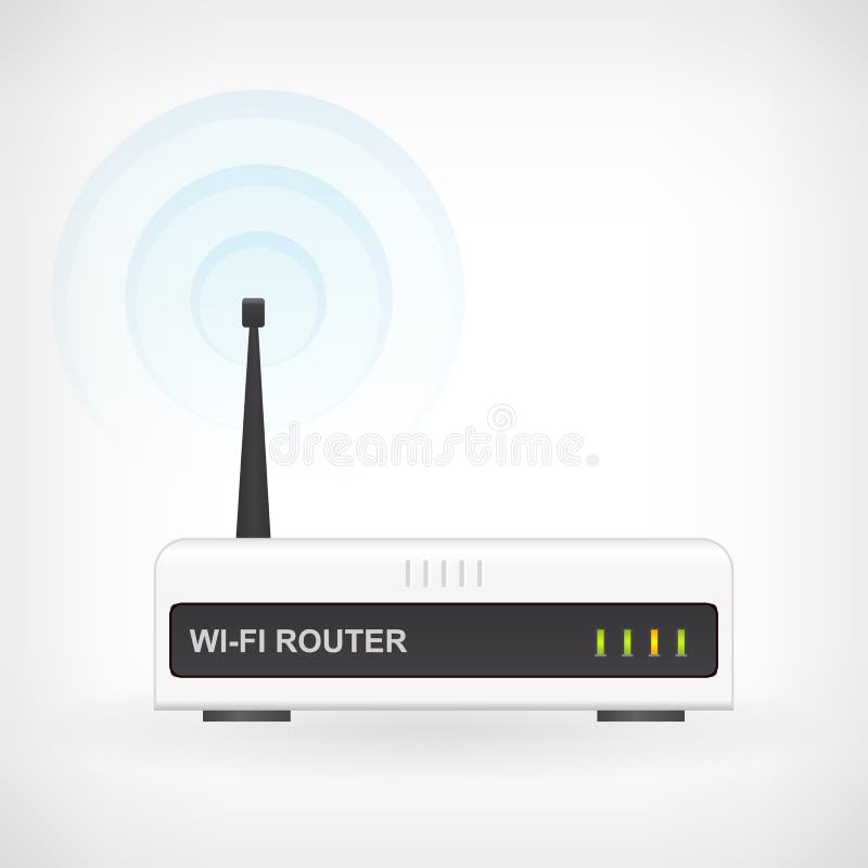Drahtlose wifi Routermodem-Vektorikone vektor abbildung